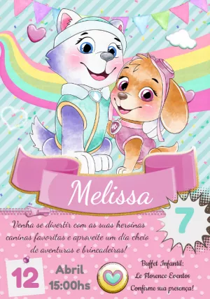 Convite Virtual Patrulha Canina Menina