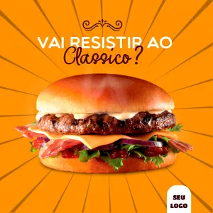 Arte de fácil edição para Hamburguerias, Lanchonetes, Casas de Lanche ou  negócios do gênero fazerem propaganda nas redes sociais - Facebook,  Instagram, Tiktok