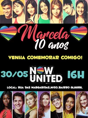 Convite aniversário Now United