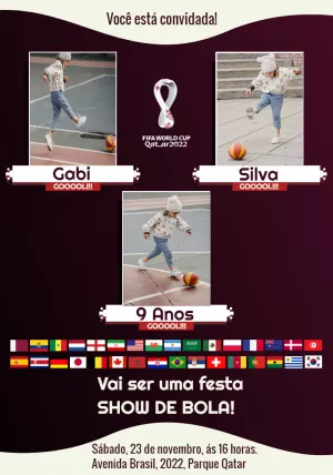 Convite copa do mundo, figurinha copa, copa do mundo qatar