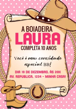 Ana Castela Boiadeira Birthday Invitation