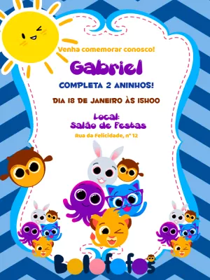 Convite de Aniversário Bolofofos Edite Online