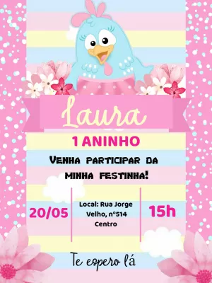 Convite Aniversário Galinha Pintadinha