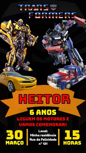 Transformers Birthday Invitation