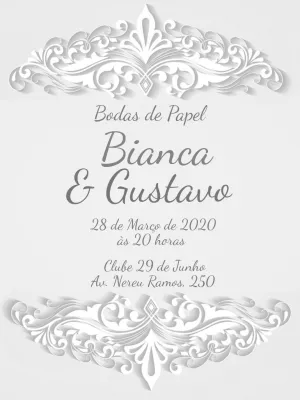 Convite online bodas de papel editar grátis