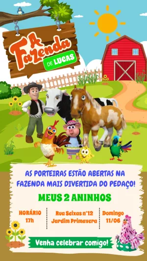 Zenon's Farm Birthday Invitation