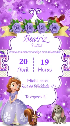 Princess Sofia birthday invitation