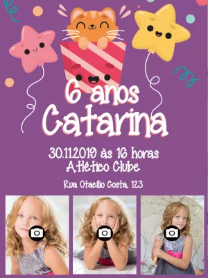 Kittens birthday invitation with photos