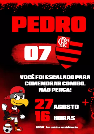 Grátis - Fazer convite online convite digital Aniversário FLAMENGO