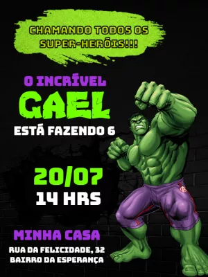 Hulk Birthday Invitation - An amazing online editor for you to edit ...