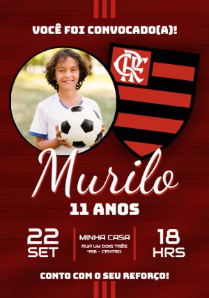 Convite do flamengo branco - Edite grátis com nosso editor online