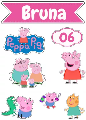 Topos de bolo da Peppa pig