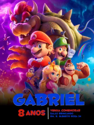 Criar convite de Super Mario Bros. O Filme online grátis