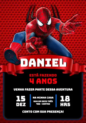 Convite Homem Aranha Cute - Edite grátis com nosso editor online