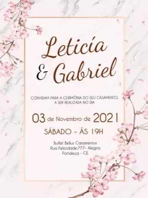 Convite de Casamento Floral Edite Online