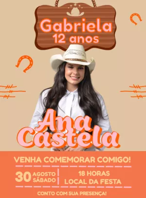 Ana Castela Boiadeira Birthday Invitation