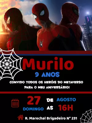 9+] Convite Homem Aranha Grátis para Editar e Imprimir