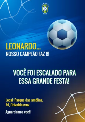 Convite futebol - Edite grátis com nosso editor online