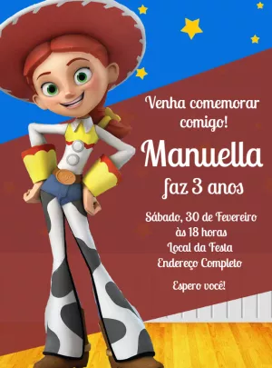 Convite Aniversário Toy Story Jessie