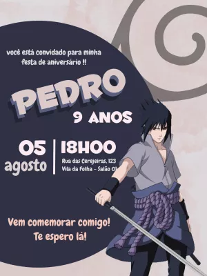 Convite Aniversário Naruto