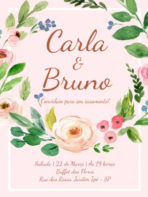 romantic floral wedding invitation