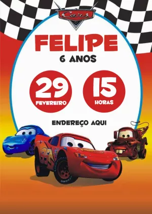 Invitación de cumpleaños de coches