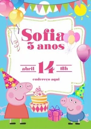 Invitación de cumpleaños de Peppa Pig