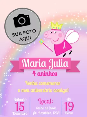 Plantilla., Peppa pig feliz cumpleaños, Invitaciones de cumpleaños de…