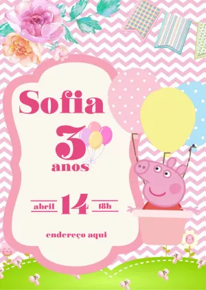 Invitación de cumpleaños de Peppa Pig