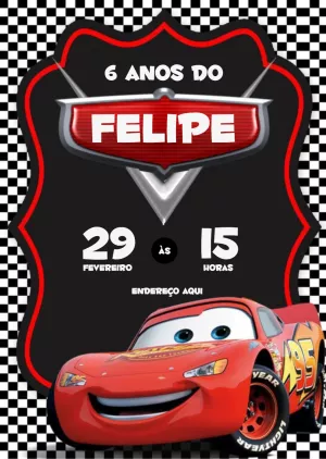 Invitación de cumpleaños de coches