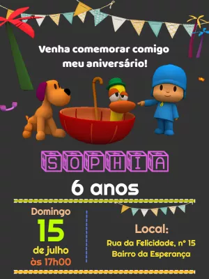 ▷ Invitación Digital Fiesta de Cumpleaños Pocoyo, GRATIS