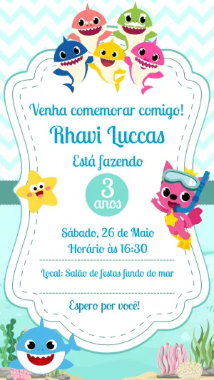 Baby Shark Baby Shark Birthday Invitation