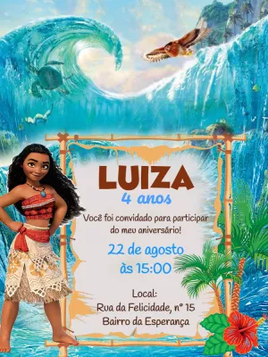 Invitation anniversaire Moana