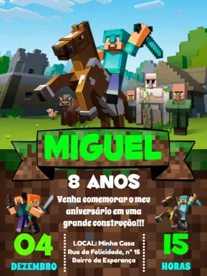 Minecraft birthday invitation