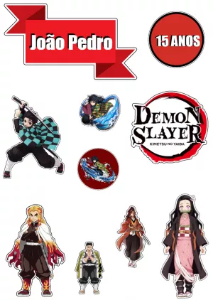 Topos de bolo Demon Slayer Para Imprimir