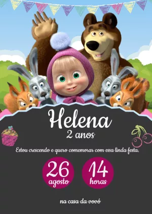 Invitación de cumpleaños de Masha y el Oso