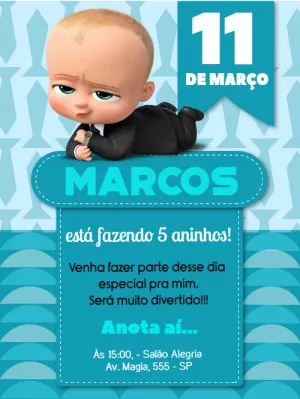 Powerful Boss Baby Birthday Invitation