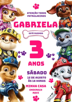 Invitación rosada del cumpleaños de la muchacha de la Patrulla Canina - Un  increíble editor en línea para editar las invitaciones, logos, tarjetas,  arte de redes sociales, carteles y mucho más!