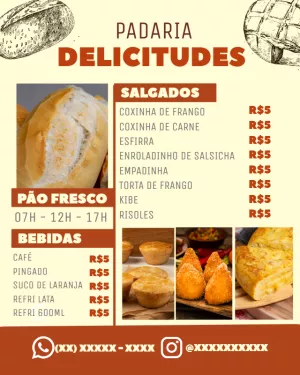 Menú Arte Panadería Lanchonete