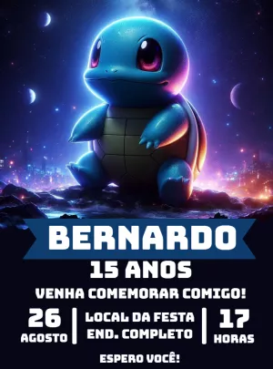 Invitación de cumpleaños de Pokémon Squirtle