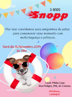 Dog birthday invitation