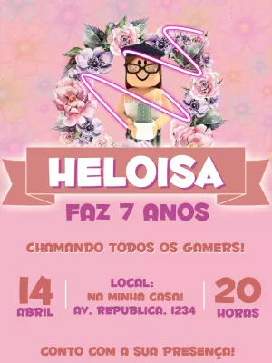 Convite convite do roblox feminino, convite roblox feminino para