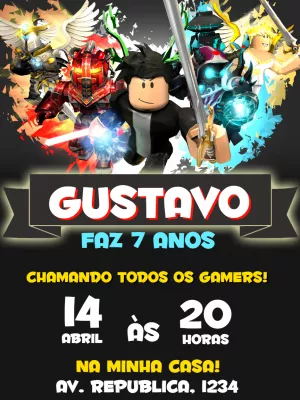 Fazer convite online convite digital Roblox, roblox gamers, game