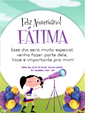 Convite de aniversário Show da Luna