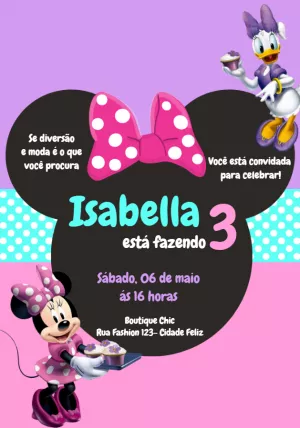 Invitación de cumpleaños Minnie, Tutorial Photoshop: curso Candybar  @karmenquesada 