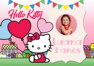 Hello Kitty birthday decoration tv panel with photo