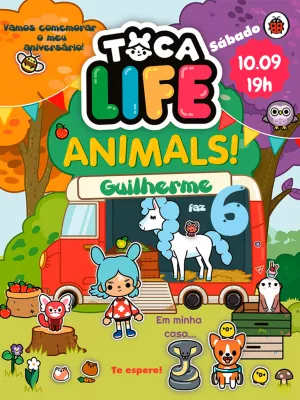 Convite Digital toca life world com ou sem foto