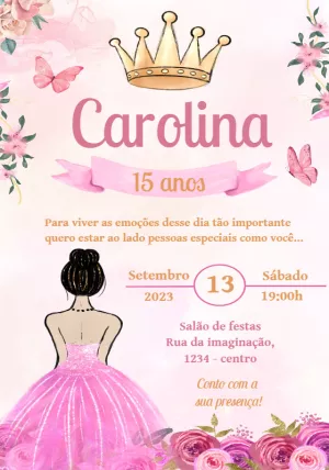 Princess 15th Birthday Invitation