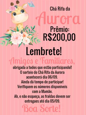 Convite Virtual + Lembrete, Rosê & Preto