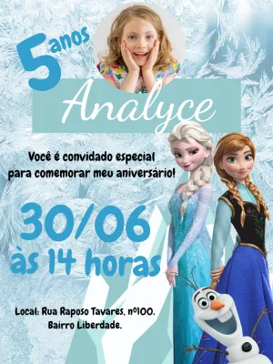 Convite Virtual  Convite aniversário frozen, Aniversário frozen